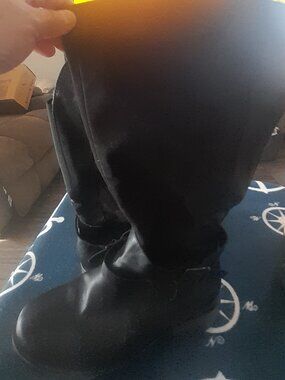 Andrea tall black leather and suede boots size 8